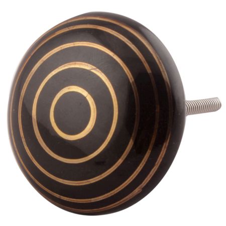 Black Striped Ceramic Flat Cabinet Knobs Online